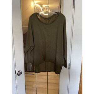 Zanzea Army Green High Low Dolman Sleeve Shirt Women's Size Large Top